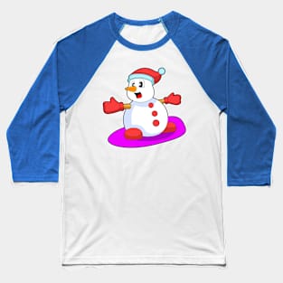 Snowman Snowboard Winter sports Baseball T-Shirt
